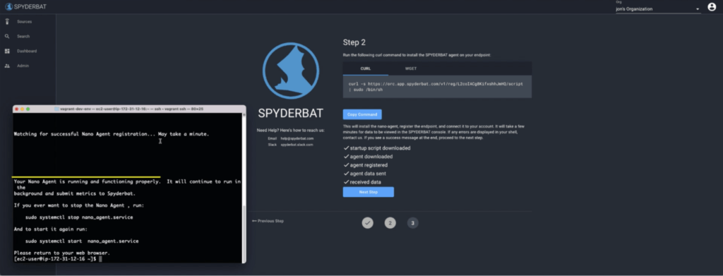 Install Spyderbat’s Nano Agent Step 3.1