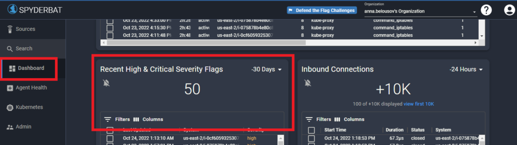 filtering flags dashboard