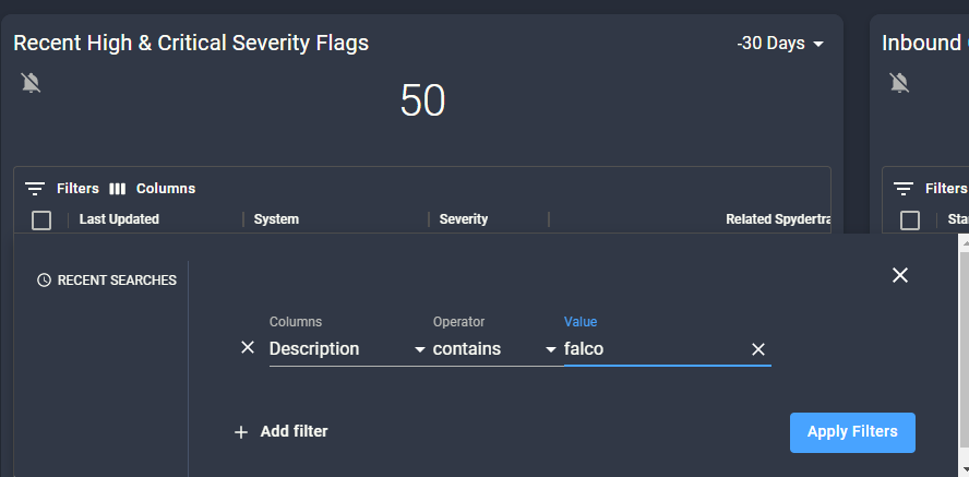 filtering flags dashboard 2